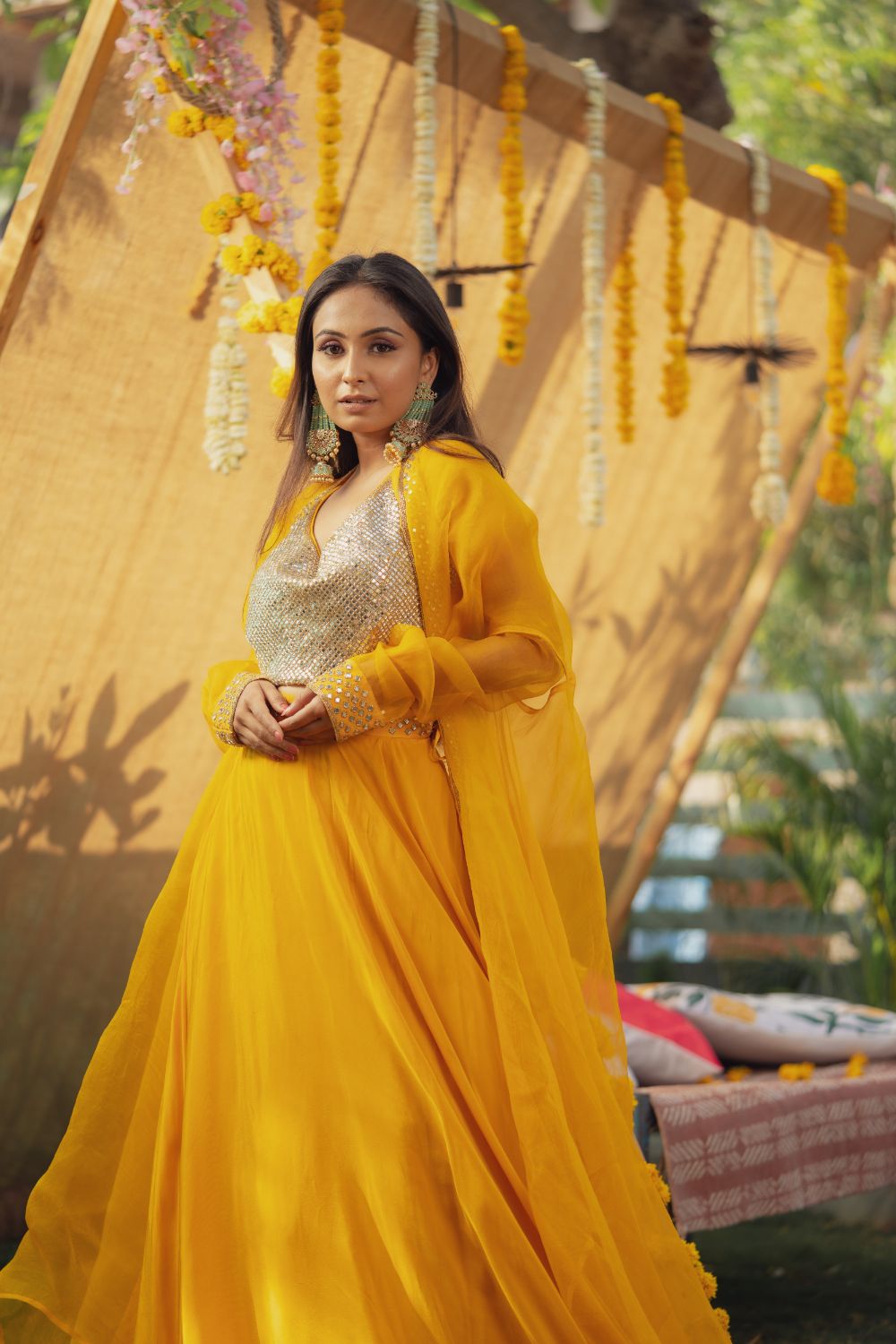 GOLD MIRROR LEHENGA SET (6655863324855)