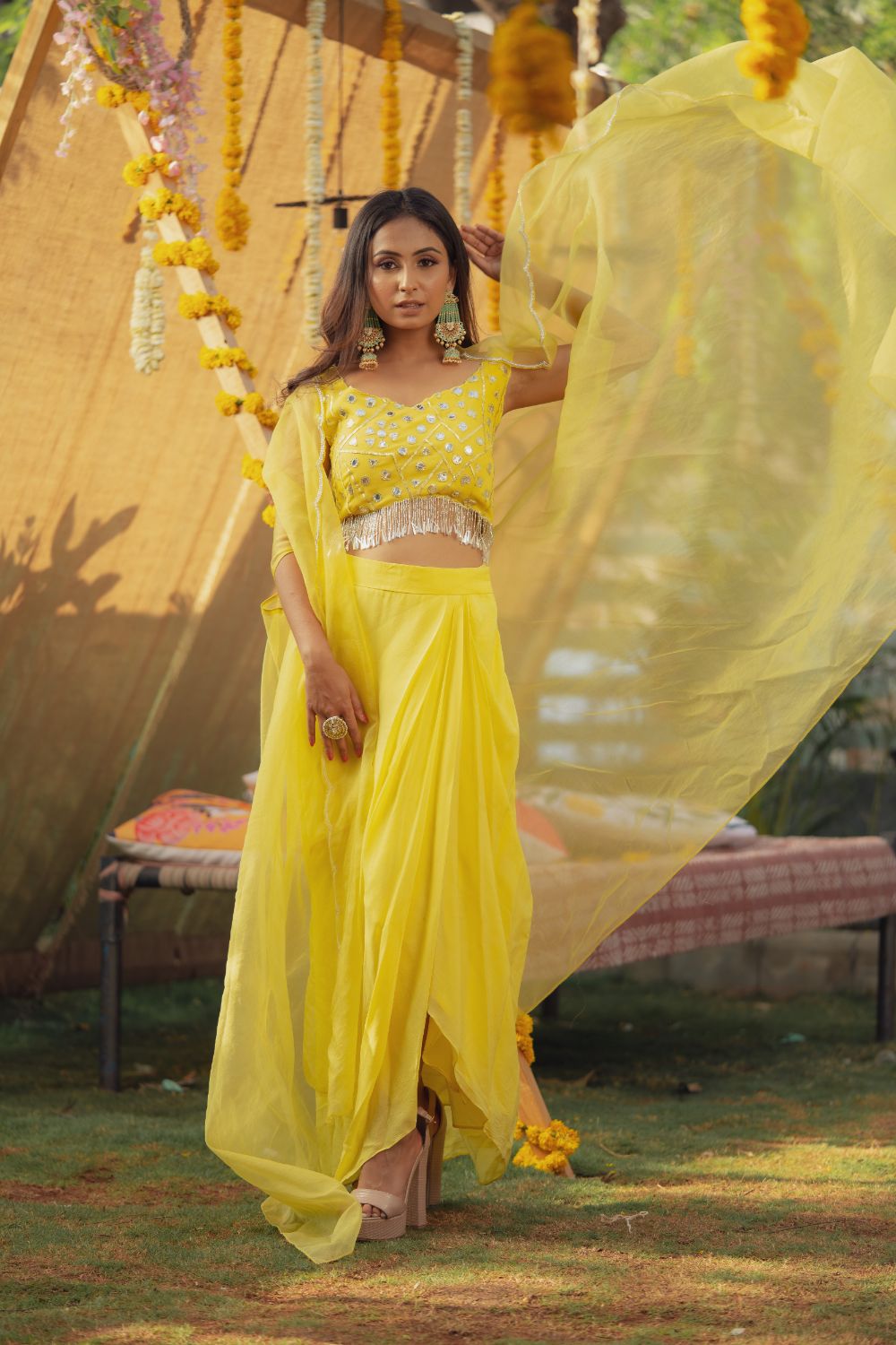 YELLOW LEATHER CAPE  SET (6655869059255)