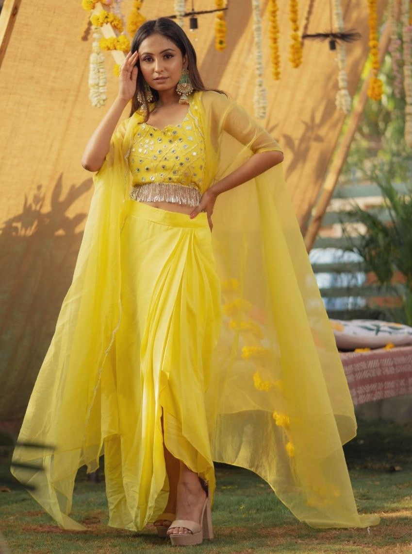 YELLOW LEATHER CAPE  SET (6655869059255)