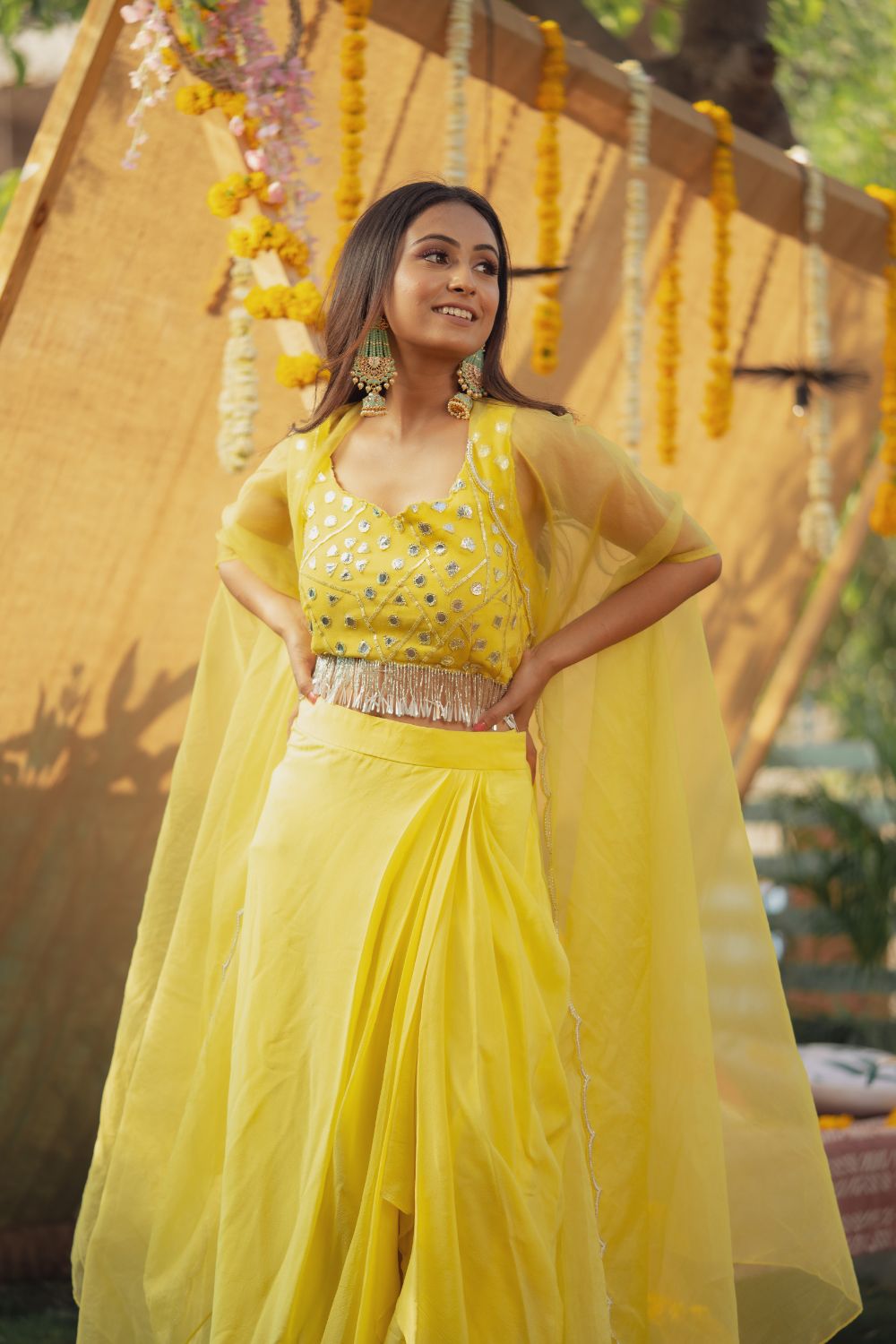 YELLOW LEATHER CAPE  SET (6655869059255)