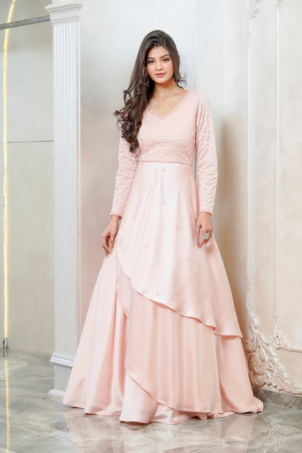 Pink Color Long Gown With Heavy Printed | Indian Online Ethnic Wear Website  For Women