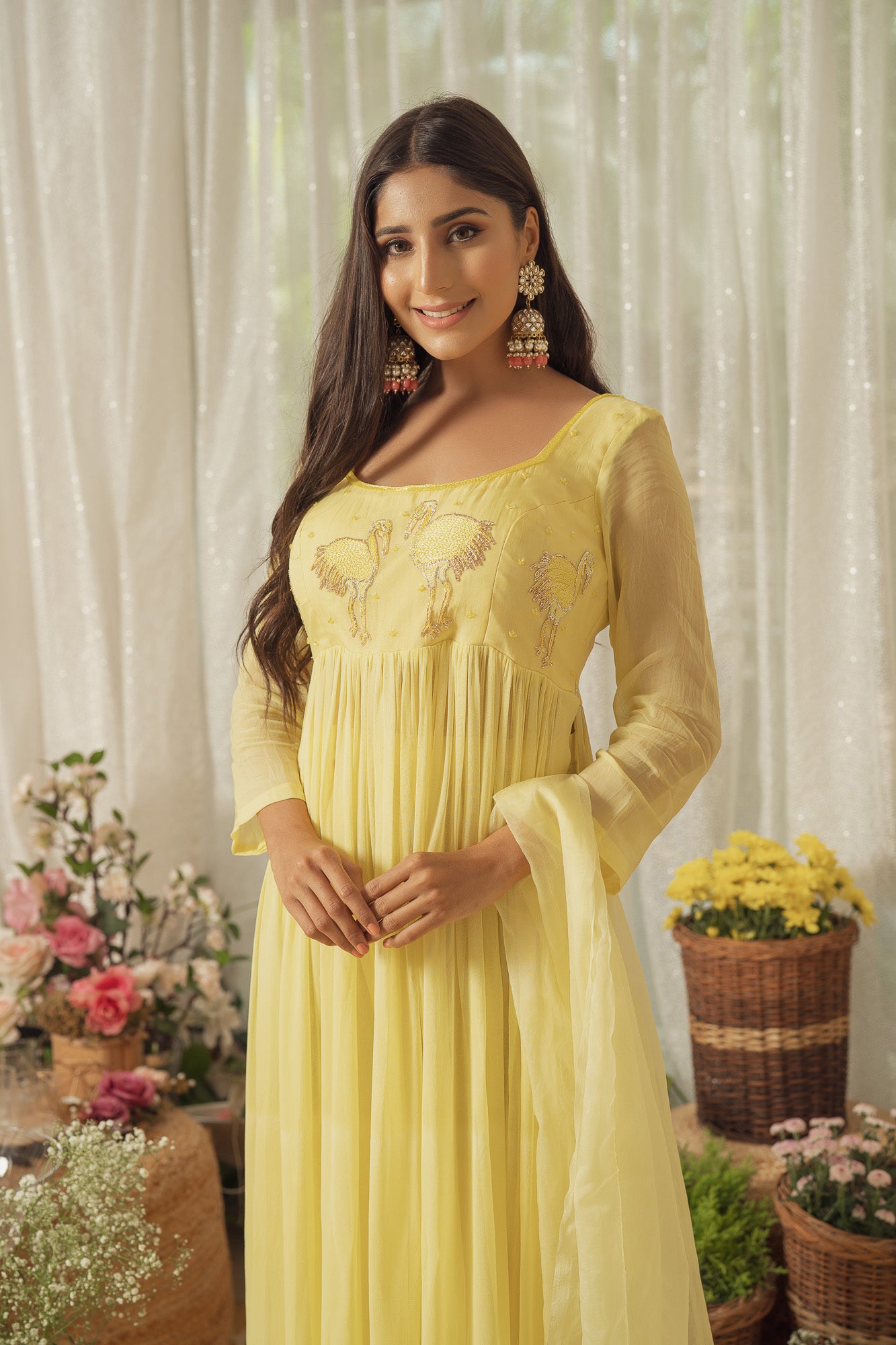 LEMON YELLOW BIRD KURTA SET (6926667710647)