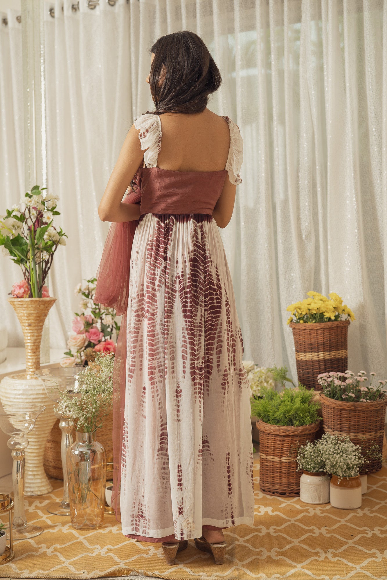 BROWN SHIBORI KURTA SET (6926744715447)