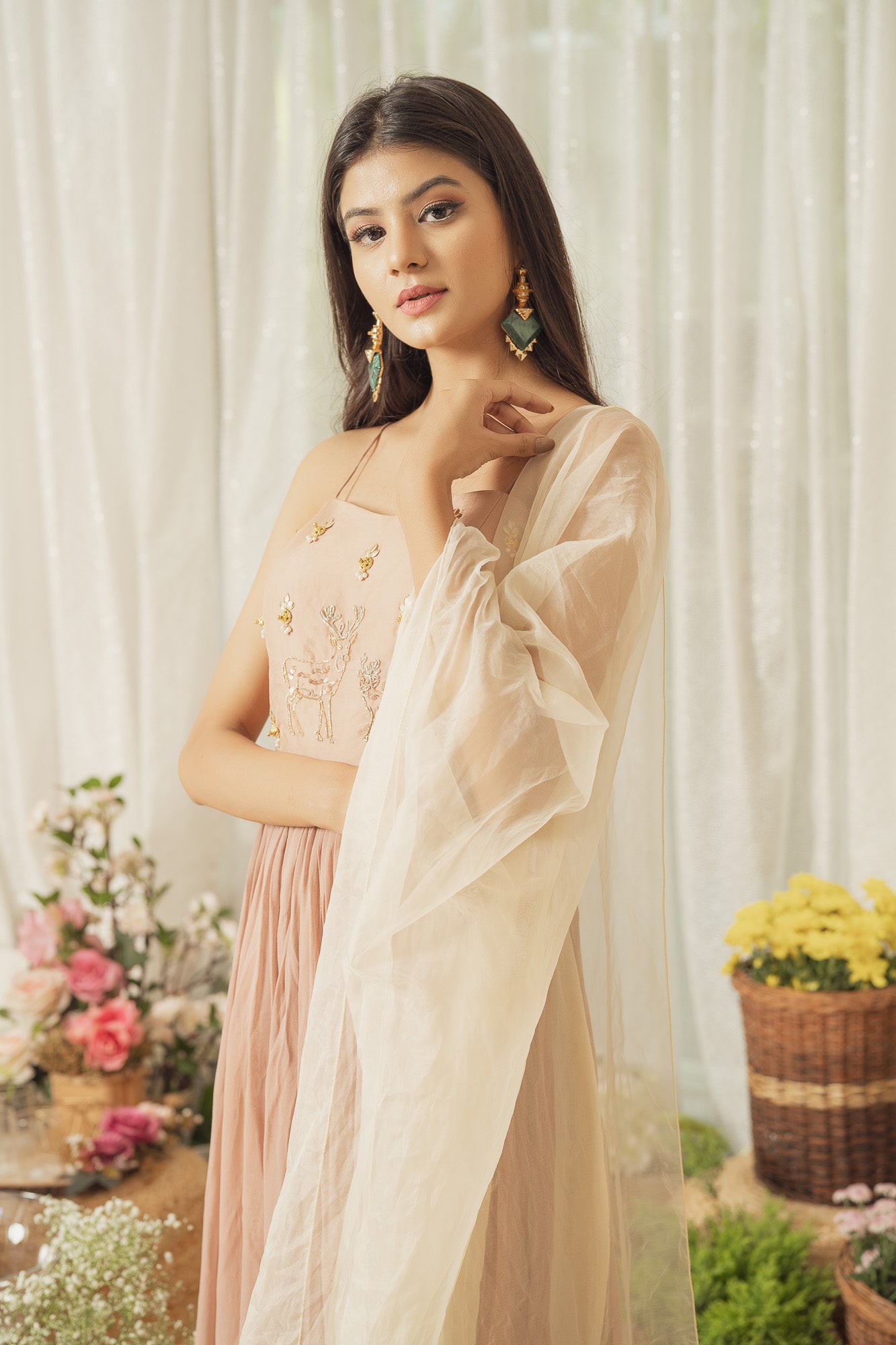 ROSE GOLD DEER KURTA SET (6927055585463)