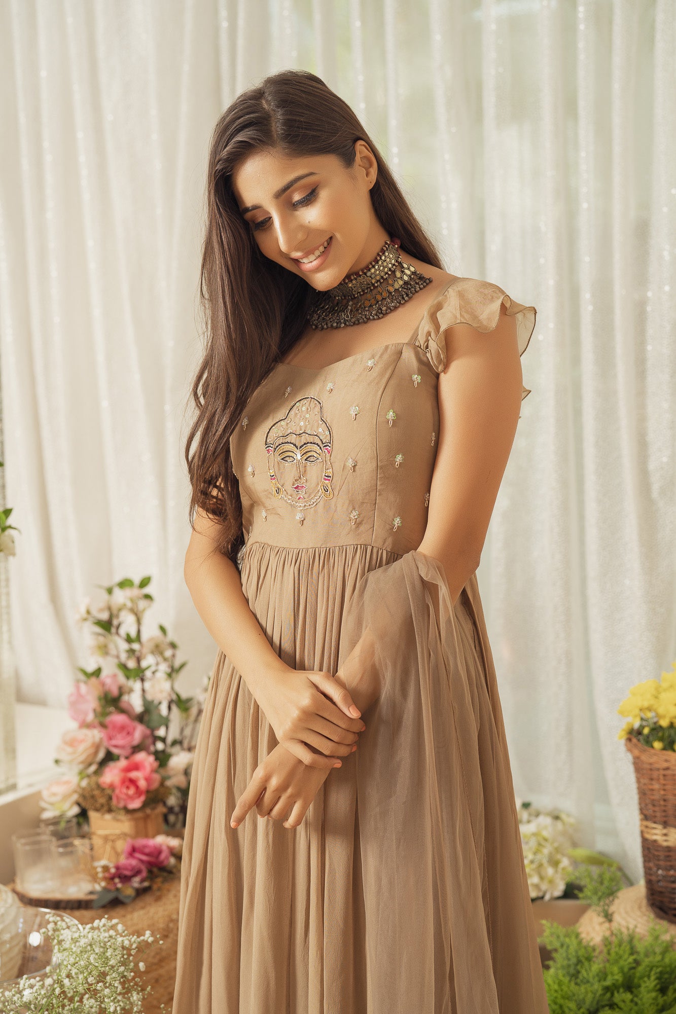 DUSTY BROWN DEER KURTA SET (6927058600119)