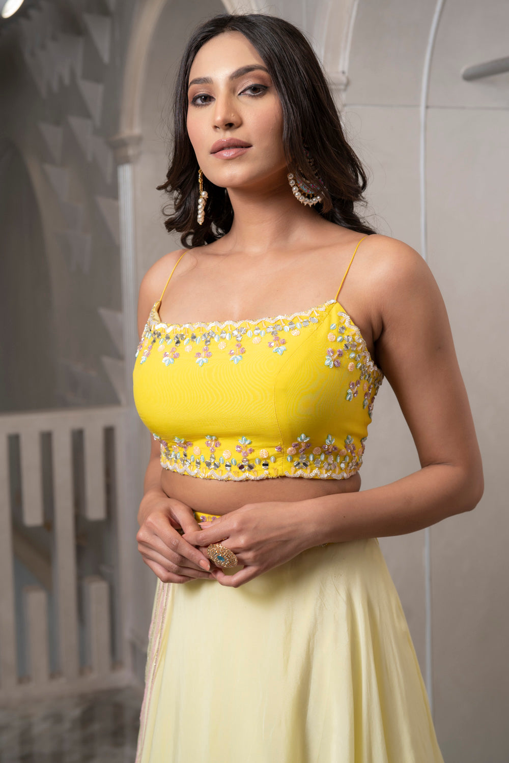 Yellow Ombre Lehenga Set (7527249510646)