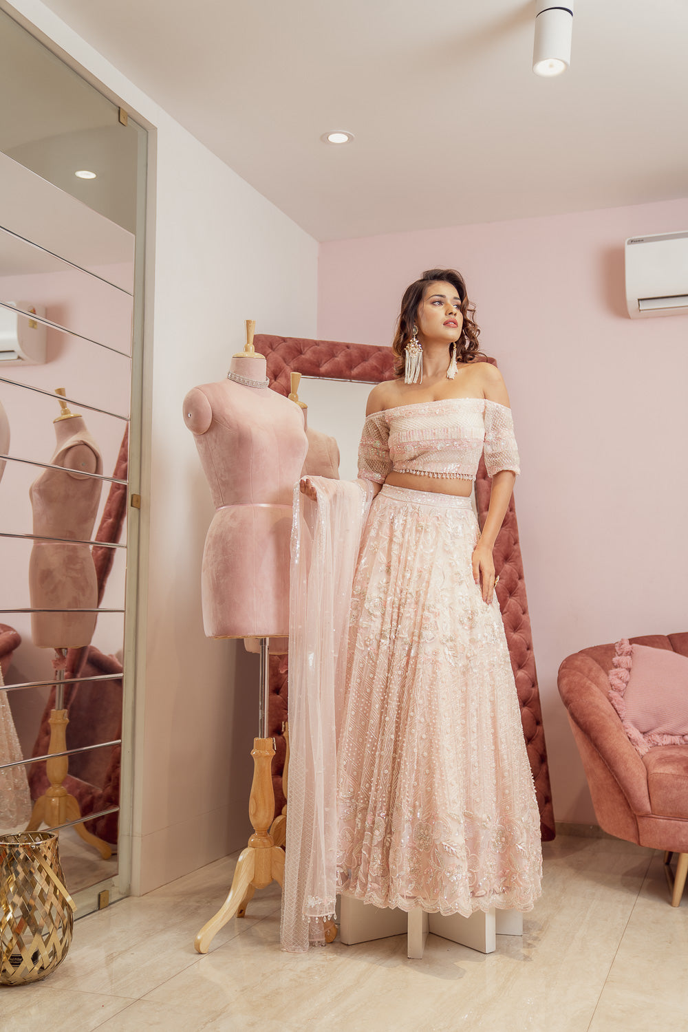 BLUSH PINK BRIDAL LEHENGA SET (6851369500855)