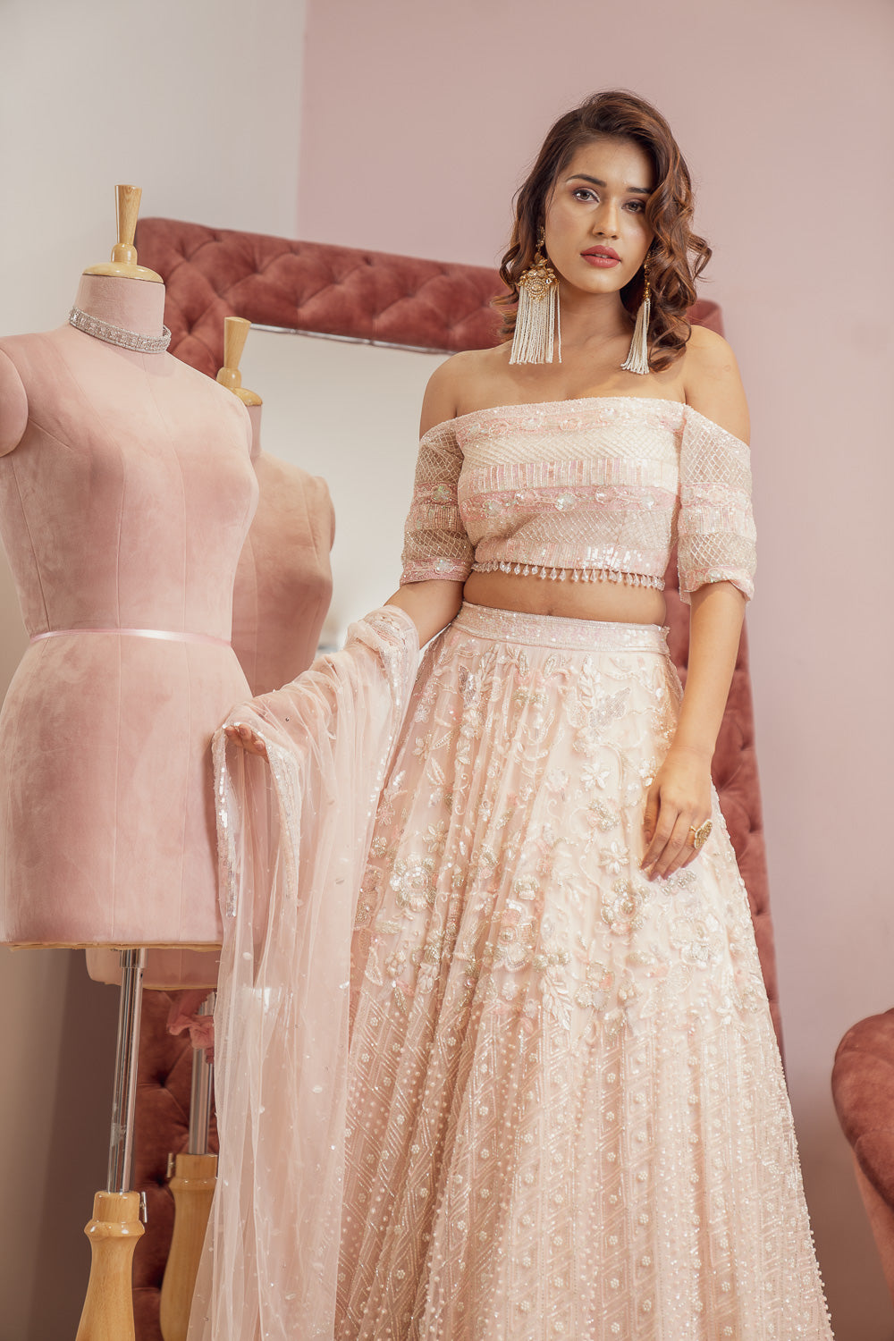 BLUSH PINK BRIDAL LEHENGA SET (6851369500855)
