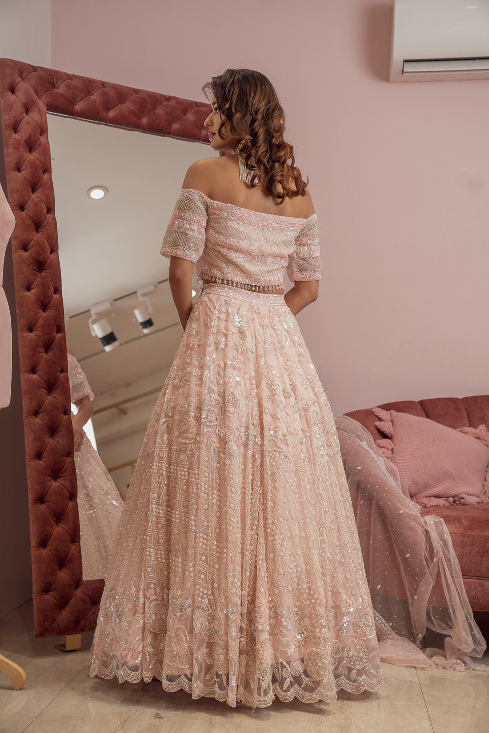 BLUSH PINK BRIDAL LEHENGA SET (6851369500855)