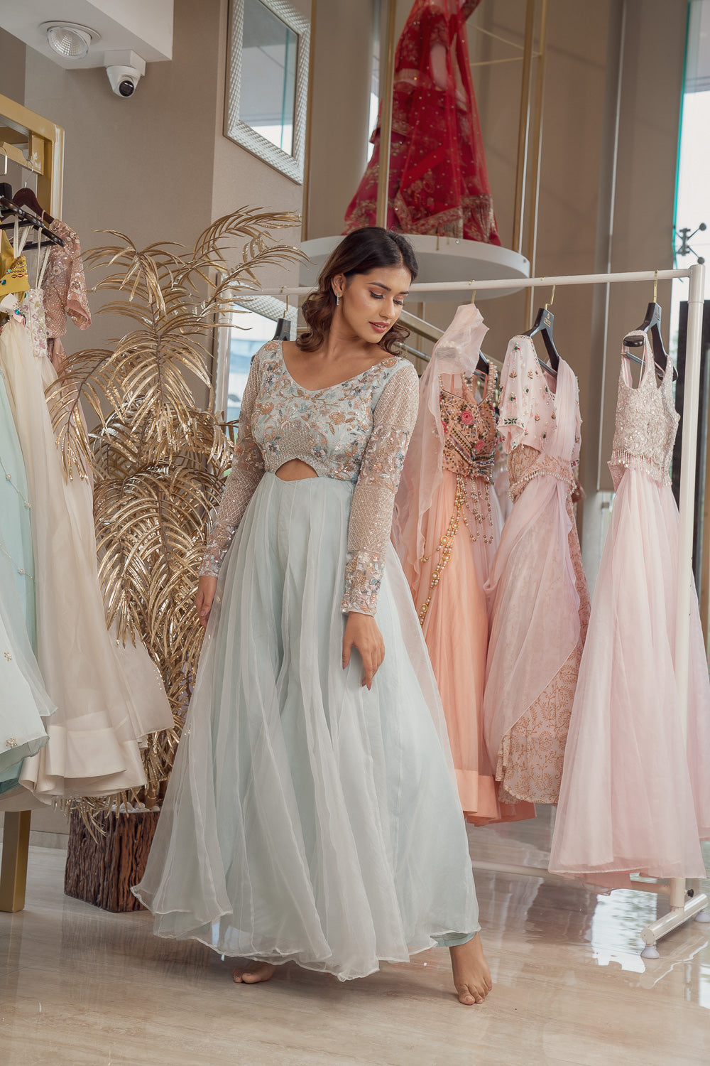 Powder Blue Flared Jumpsuit (6851341680823)