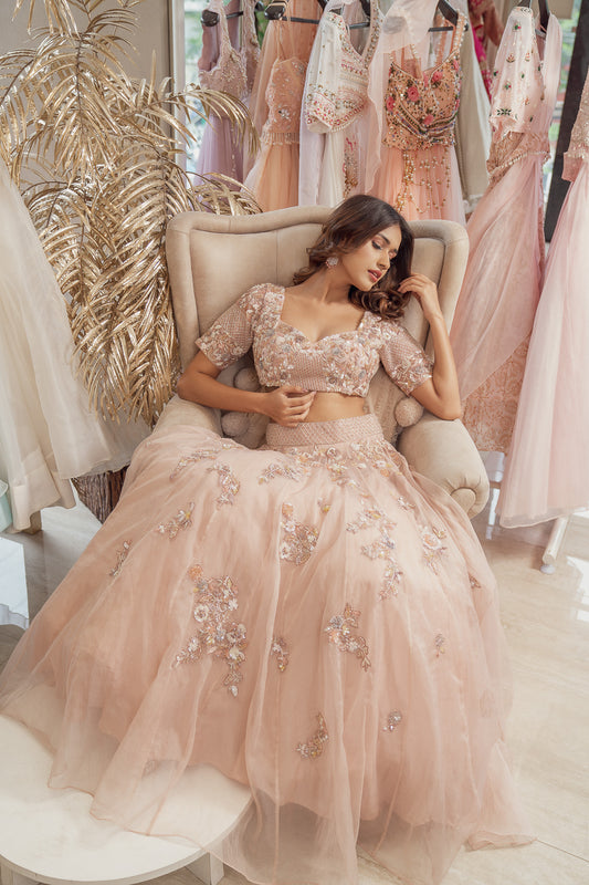 Mauve Patched Lehenga Set (6851337519287)