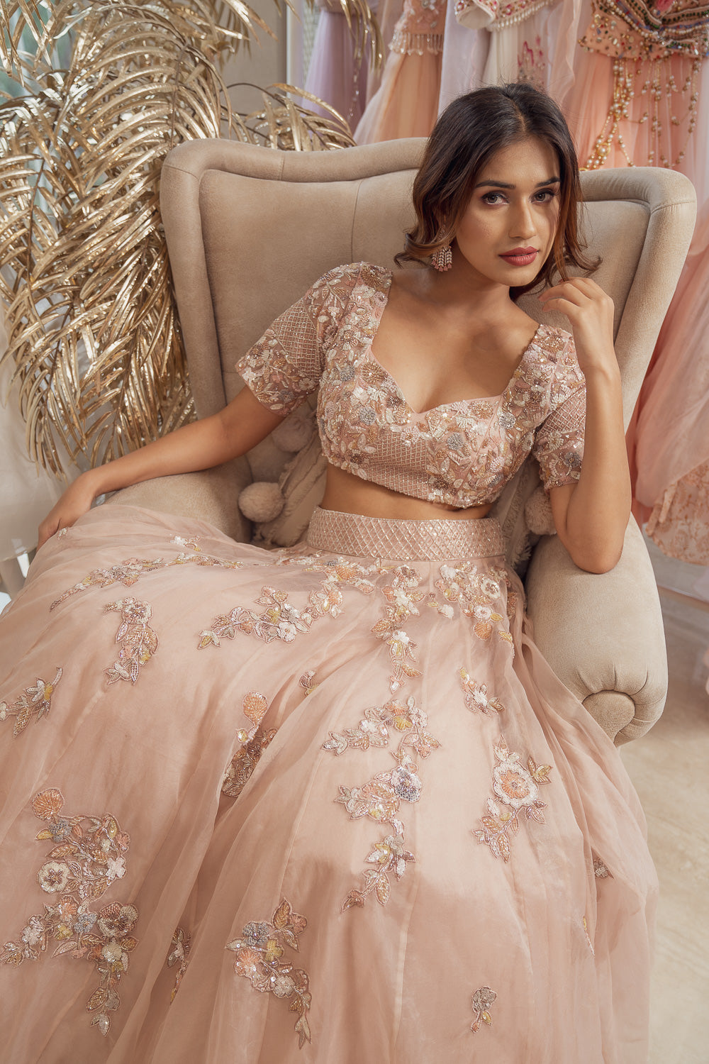 Mauve Patched Lehenga Set (6851337519287)