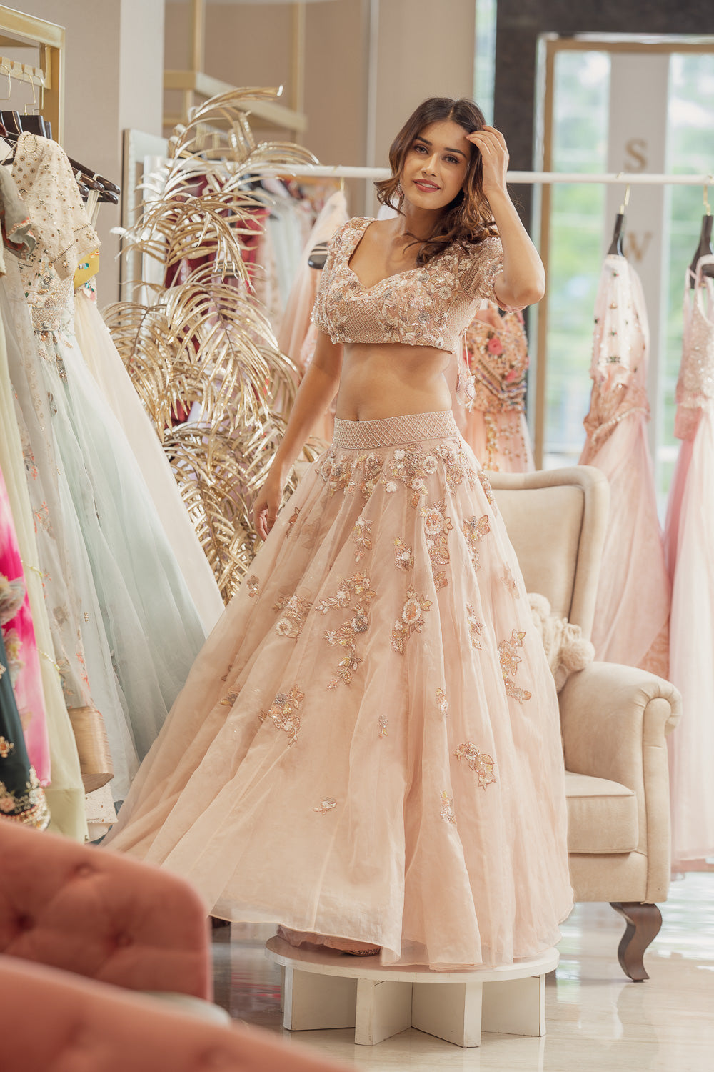 Mauve Patched Lehenga Set (6851337519287)