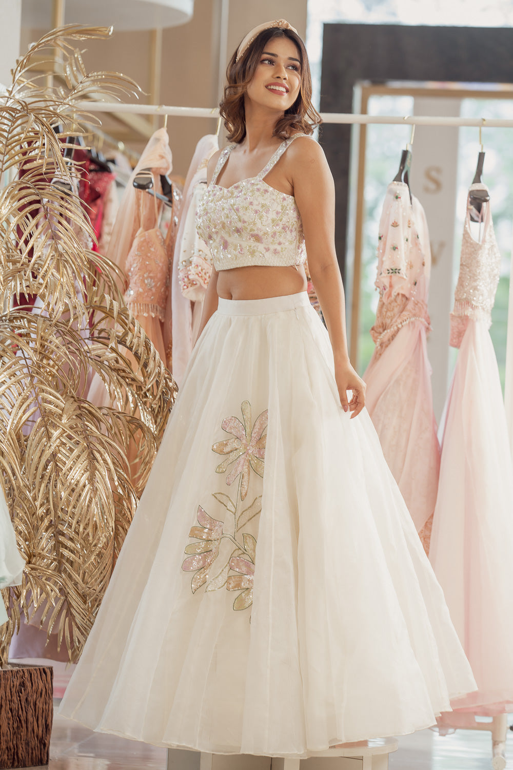 Off White Kora Lehenga Set (6851334963383)