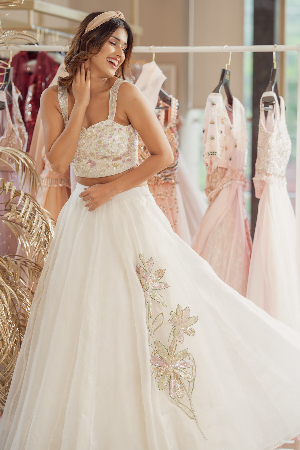 Off White Kora Lehenga Set (6851334963383)