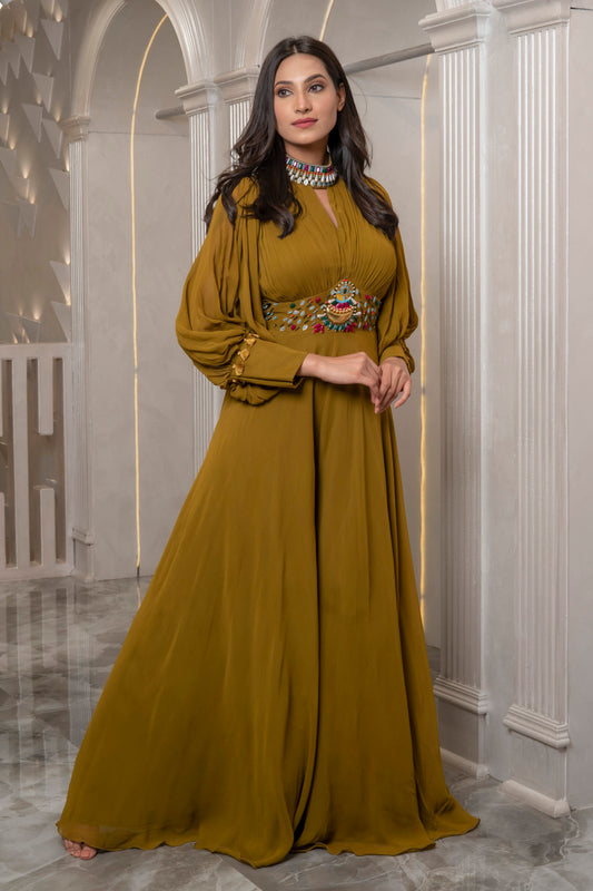 Olive Gathered Jumpsuit (7526949880054)